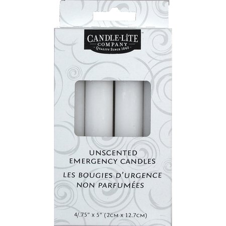 Candle-Lite Candle Lite White Unscented Scent Emergency Candles Household Emergency Candles 5 in. H X 3/4 in. D 4432595